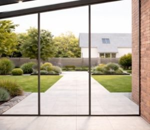Fixed glass wall